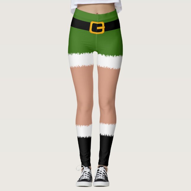 Elf Costume jul Leggings (Framsida)
