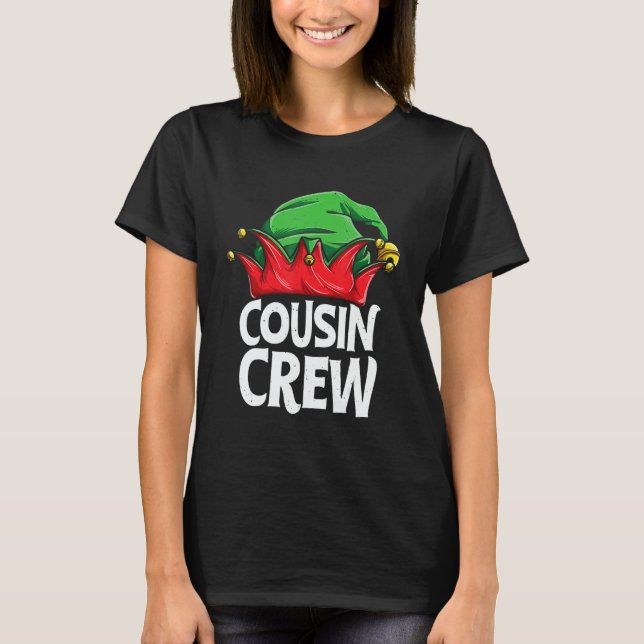 Elf Cousin Crew Christmas Squad Family Matching Pa T Shirt (Framsida)
