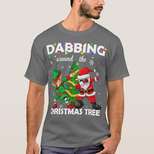 Elf Dabbing Santa Shirt Kids Boys Manar Claus Dab T (Framsida)