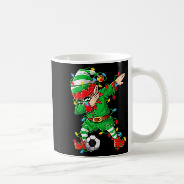 Elf Dabbing Soccer Player Christmas Dab Xmas  Kaffemugg (Höger)