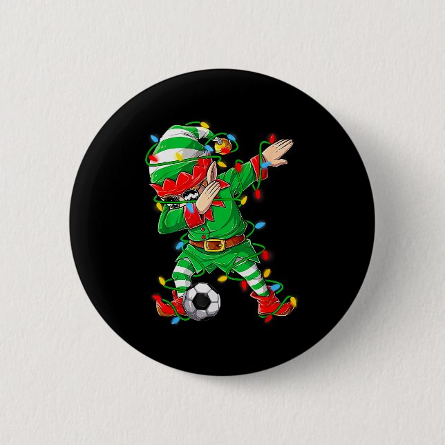 Elf Dabbing Soccer Player Christmas Dab Xmas  Knapp (Framsida)