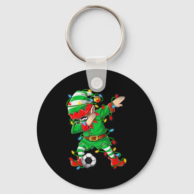 Elf Dabbing Soccer Player Christmas Dab Xmas  Nyckelring (Framsida)