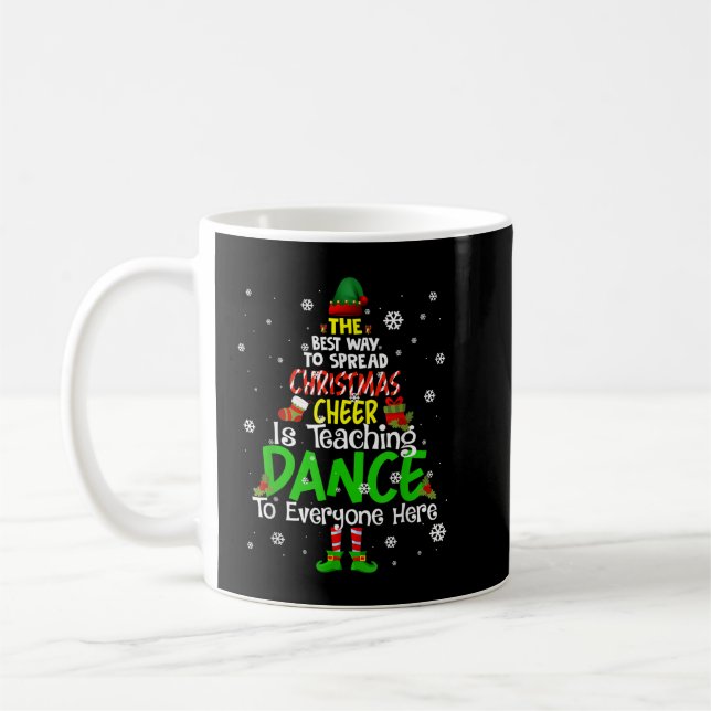 Elf Dance Teacher Best Way jul Cheer Teac Kaffemugg (Vänster)