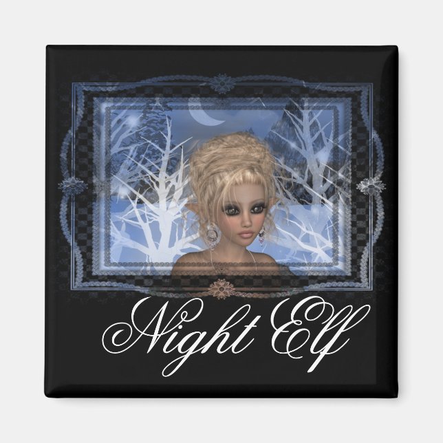 Elf-design för nattarbete magnet (Framsidan)