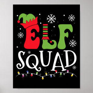 Elf-familj julmatchande pyjamas Rolig jul E Poster