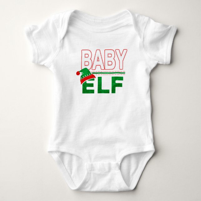 Elf-familjen | Baby Elf-Helgdag #TeamElf T-shirt (Framsida)