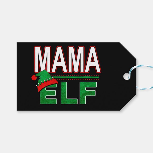 Elf-familjen | Mamma Elf-Helgdag #TeamElf Presentetikett (Framsidan (Horisontell))