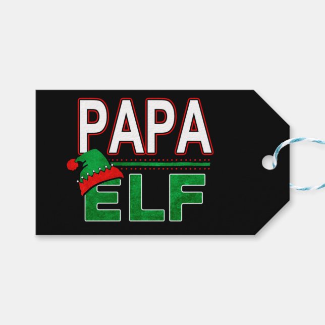 Elf-familjen | Pappa Elf-Helgdag #TeamElf Presentetikett (Framsidan (Horisontell))