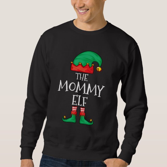 Elf-familjens juljul Mamma Mamma Mor Mamma Elf Lång Ärmad Tröja (Framsida)