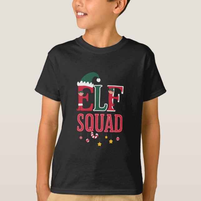 Elf-familjens julmatchning Pajamas Elf Squad T Shirt (Framsida)