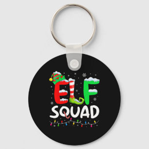 Elf-familjens julmatchning Pajamas Julafton Elf Sq Nyckelring