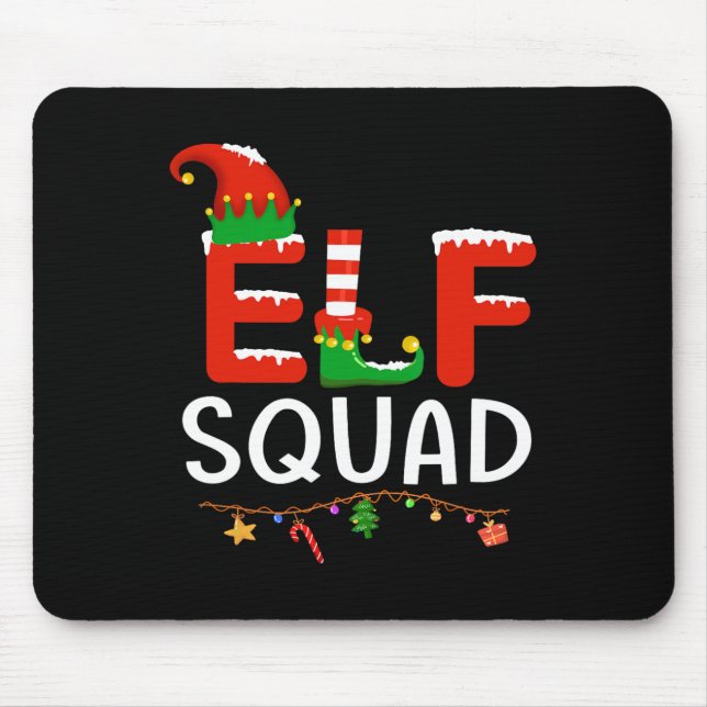 Elf-familjens julmatchning Pajamas Julafton Musmatta (Framsidan)