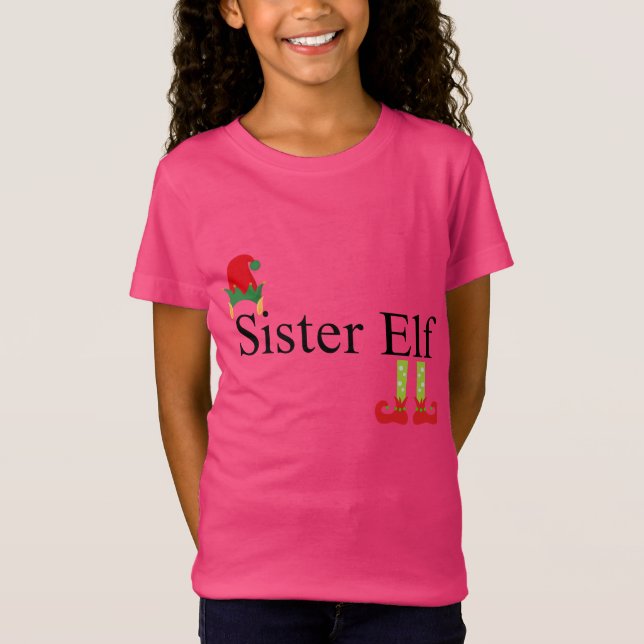 Elf-familjens Roligt: Matchande julresor T Shirt (Framsida)