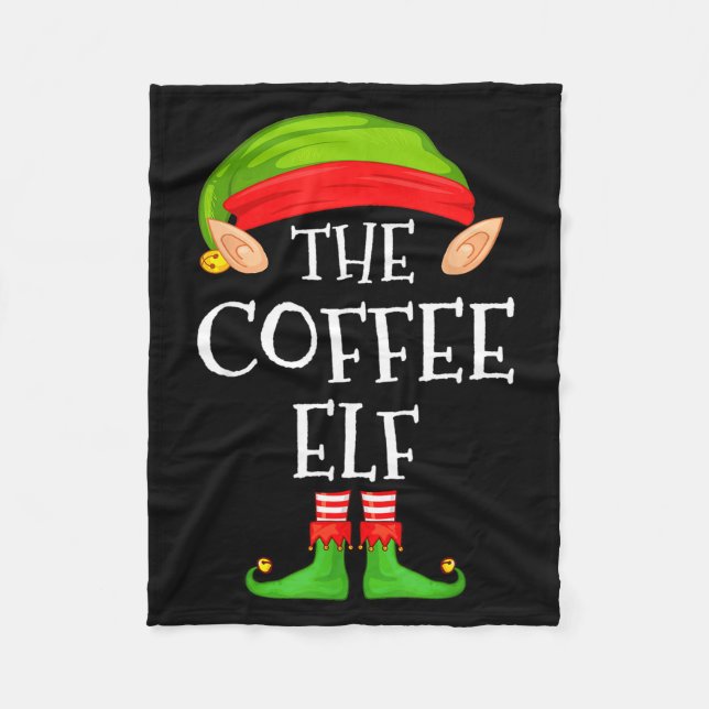 Elf Family Christmas Coffee Elf Sweater Matching C Fleecefilt (Framsidan)