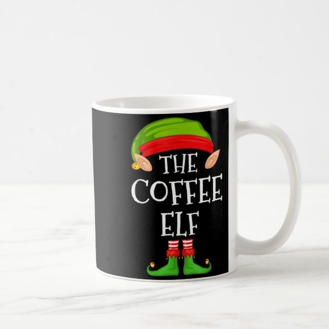 Elf Family Christmas Coffee Elf Sweater Matching C Kaffemugg (Höger)