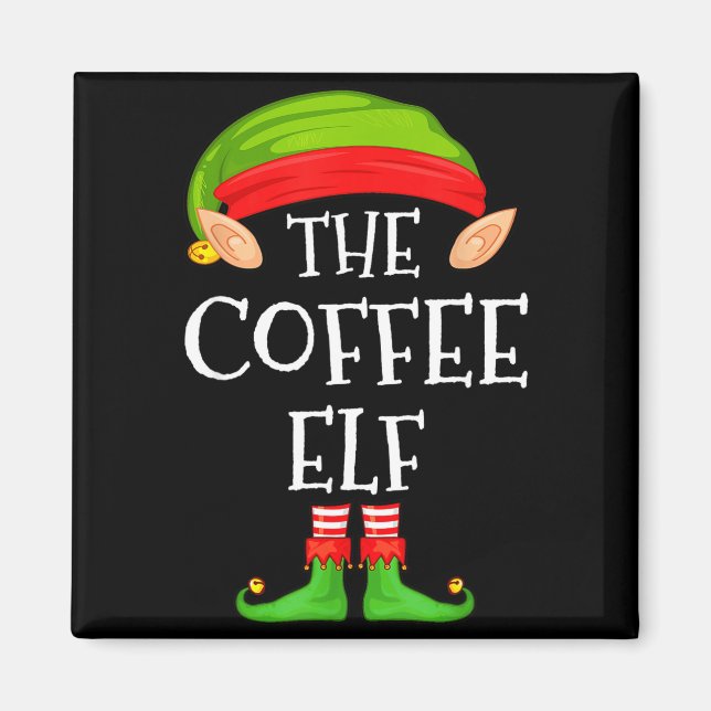 Elf Family Christmas Coffee Elf Sweater Matching C Magnet (Framsidan)