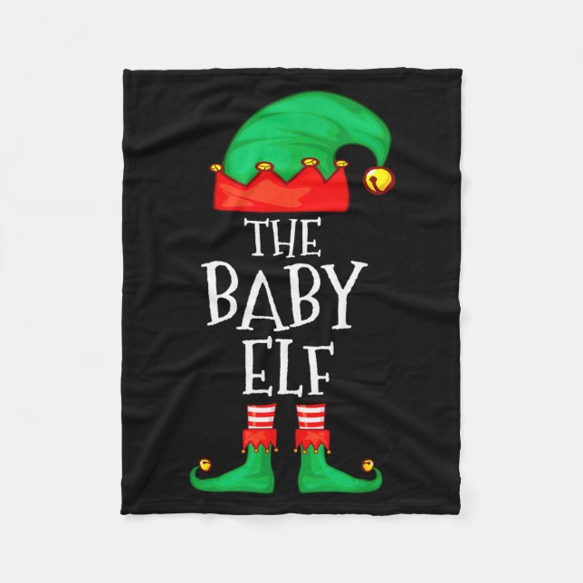 Elf Family Christmas Funny The Baby Elf Sweater Bo Fleecefilt (Framsidan)