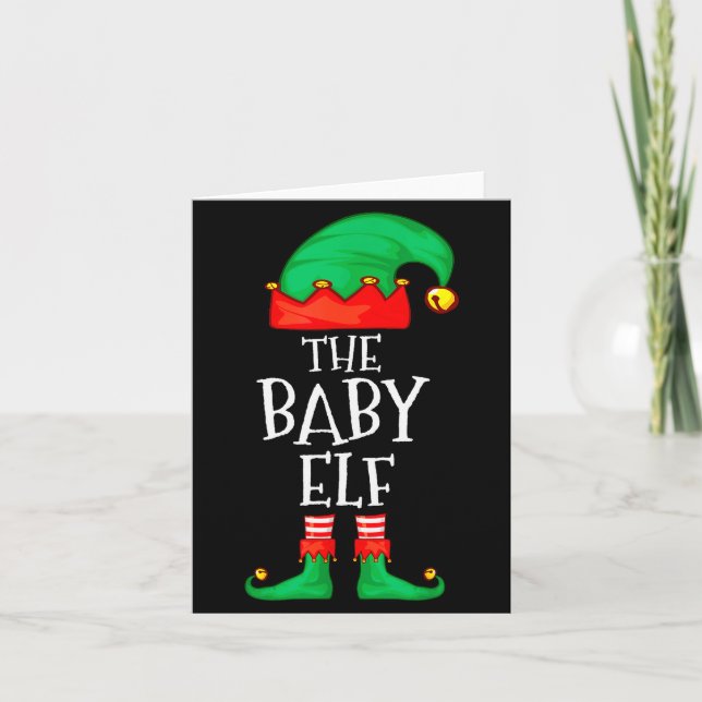Elf Family Christmas Funny The Baby Elf Sweater Bo Kort (Framsida)