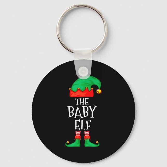 Elf Family Christmas Funny The Baby Elf Sweater Bo Nyckelring (Framsida)