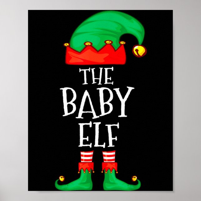 Elf Family Christmas Funny The Baby Elf Sweater Bo Poster (Framsidan)