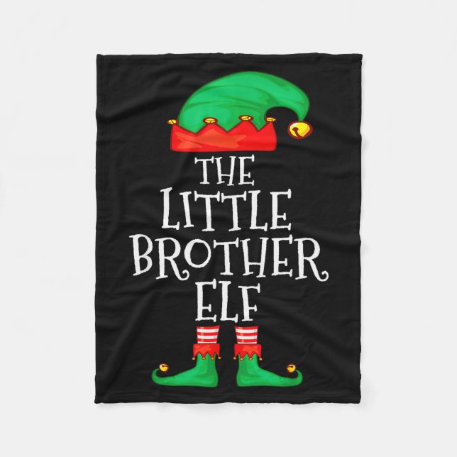 Elf Family Christmas Little Brother Elf Sweater Me Fleecefilt (Framsidan)