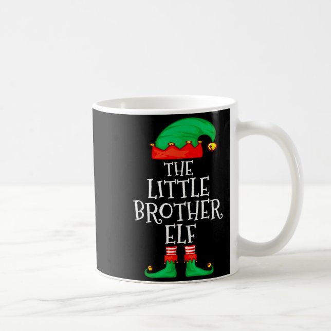 Elf Family Christmas Little Brother Elf Sweater Me Kaffemugg (Höger)