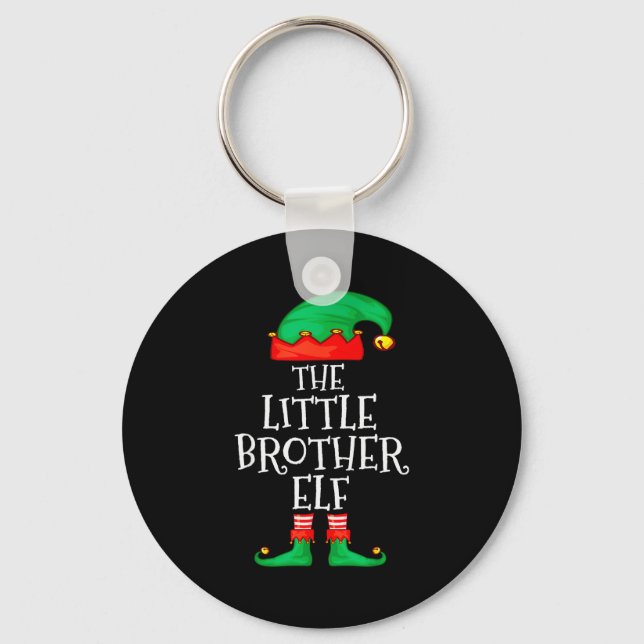 Elf Family Christmas Little Brother Elf Sweater Me Nyckelring (Framsida)