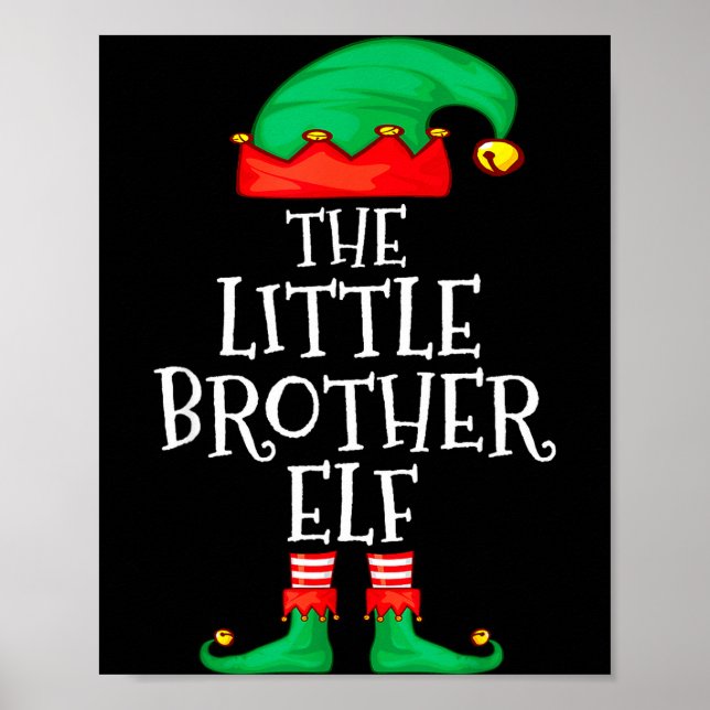 Elf Family Christmas Little Brother Elf Sweater Me Poster (Framsidan)