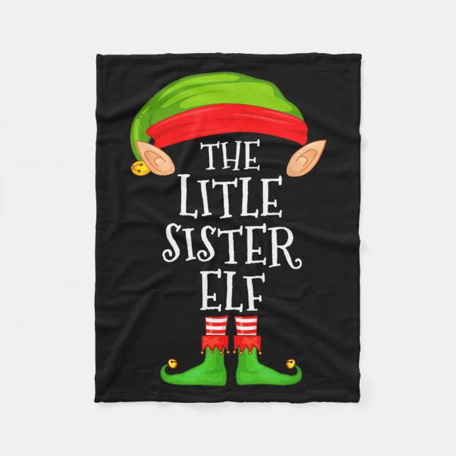 Elf Family Christmas Little Sister Elf Sweater Mat Fleecefilt (Framsidan)