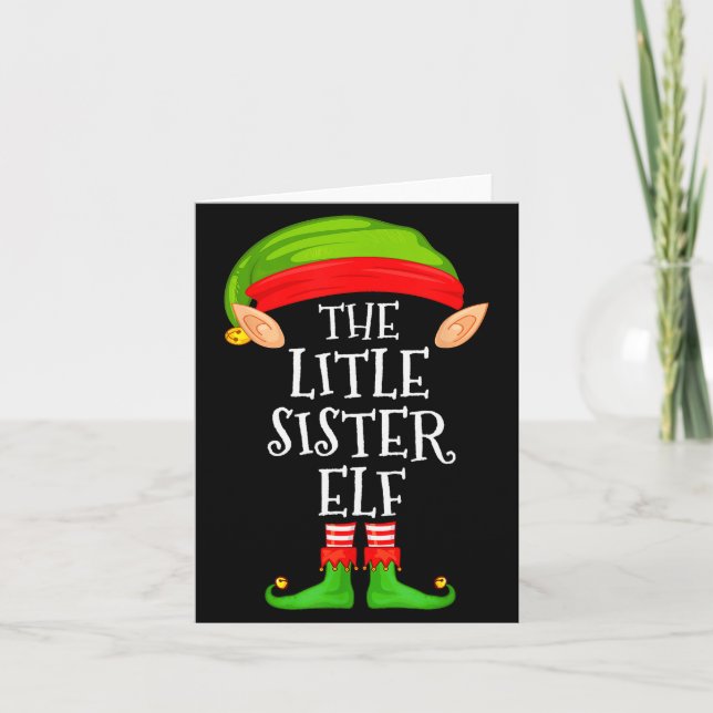 Elf Family Christmas Little Sister Elf Sweater Mat Kort (Framsida)