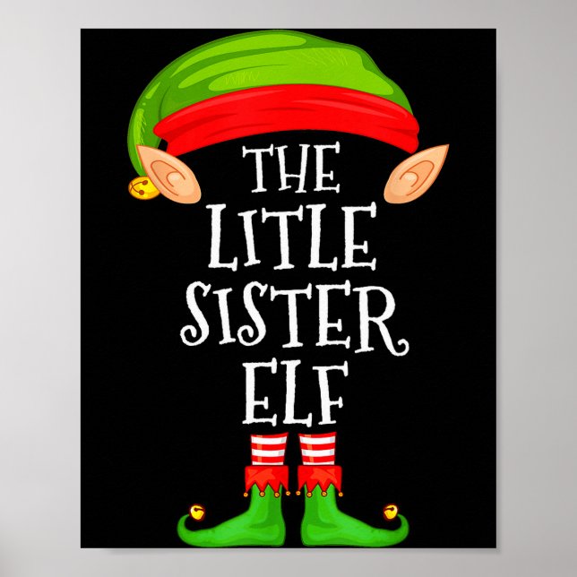 Elf Family Christmas Little Sister Elf Sweater Mat Poster (Framsidan)
