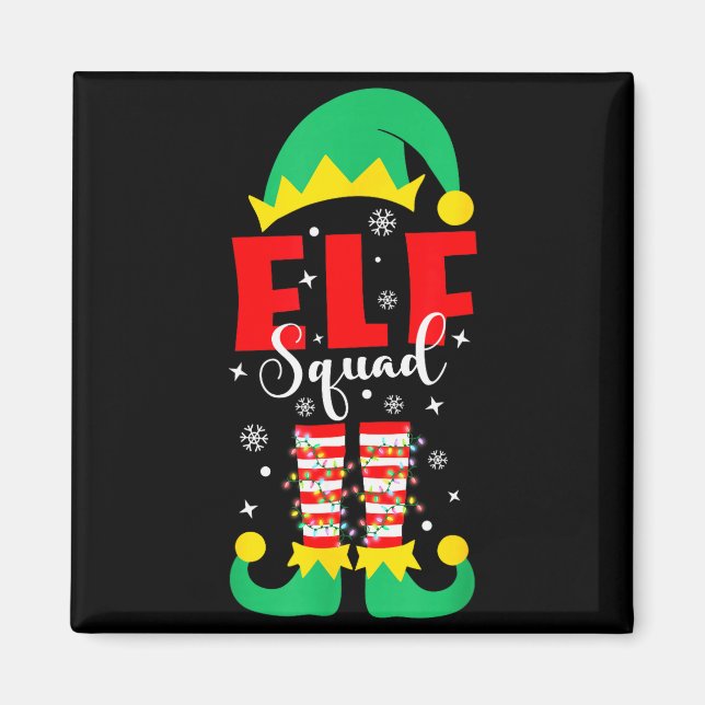 Elf Family Christmas Matching Pajamas Funny Xmas E Magnet (Framsidan)