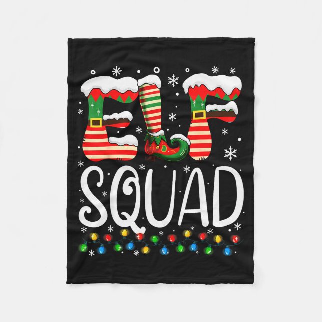 Elf Family Christmas Matching Pajamas Xmas Elf Squ Fleecefilt (Framsidan)