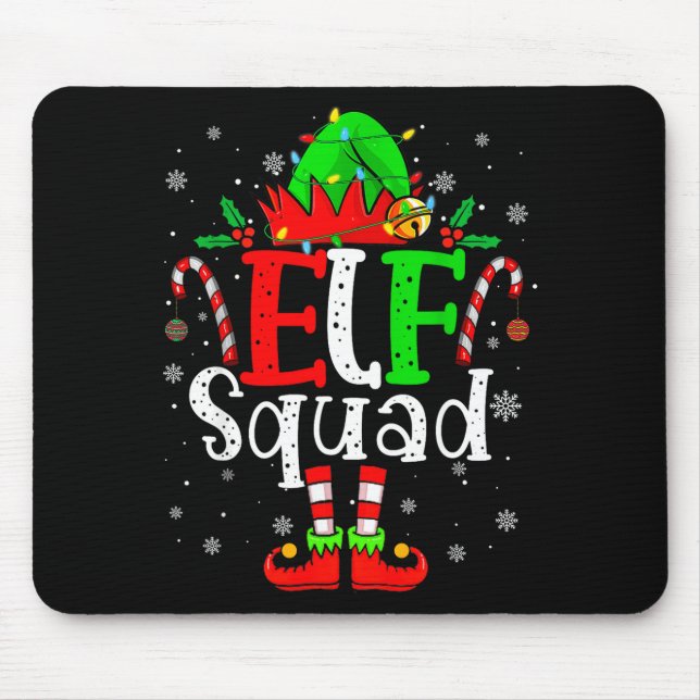 Elf Family Christmas Matching Pajamas Xmas Elf Squ Musmatta (Framsidan)
