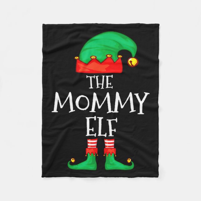 Elf Family Christmas Mommy Mom Mother Mama Elf Swe Fleecefilt (Framsidan)