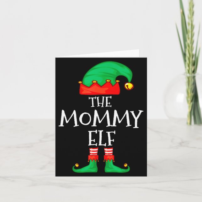 Elf Family Christmas Mommy Mom Mother Mama Elf Swe Kort (Framsida)
