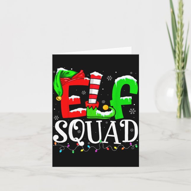 Elf Family Christmas Shirts Matching Pajamas Xmas  Kort (Framsida)