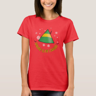 Elf Favorite Smiling Kvinnors T-shirt under jul