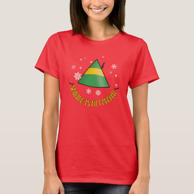 Elf Favorite Smiling Kvinnors T-shirt under jul (Framsida)