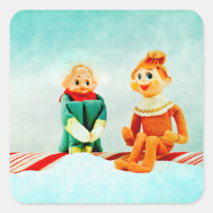 Elf First Date Stickers Fyrkantigt Klistermärke