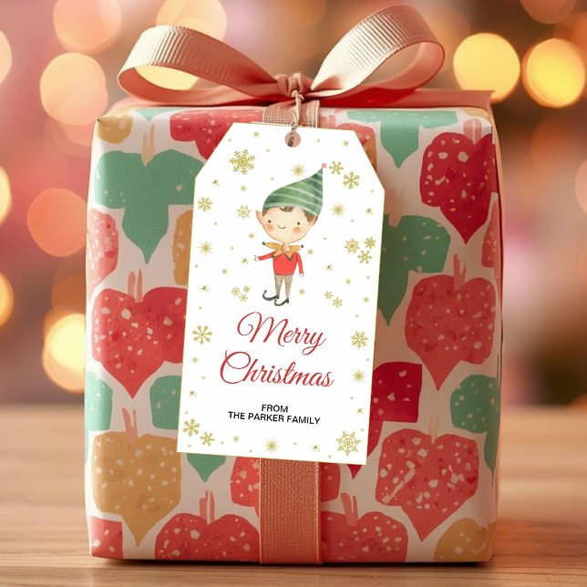 Elf-gavetiketter | Julfestpresenttagg Presentetikett (Skapare uppladdad)