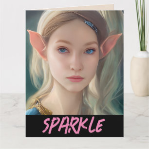 ELF GIRL FANTASY GNISTRA FÖDELSEDAGSKORT FÖR HENNE KORT