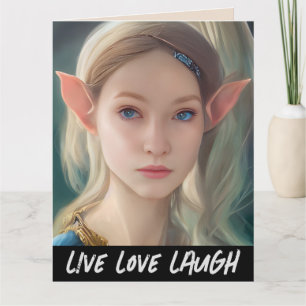 ELF GIRL FANTASY KÄRLEK FÖDELSEDAGSKORT FÖR HENNE KORT