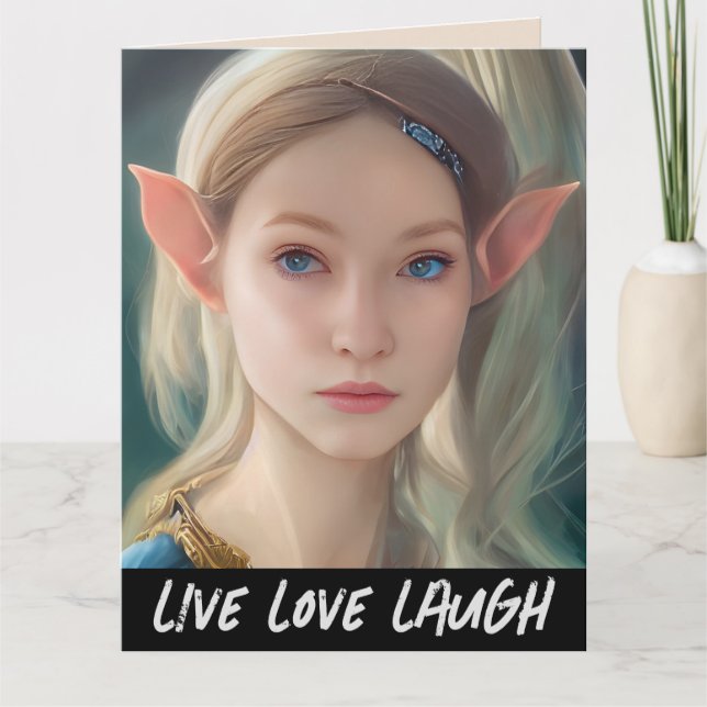 ELF GIRL FANTASY KÄRLEK FÖDELSEDAGSKORT FÖR HENNE KORT (Framsida)