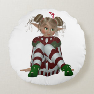 ELF GIRL ROUND PILLOW RUND KUDDE