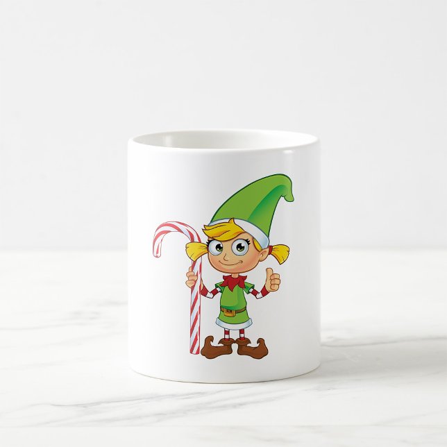 Elf Girl with Candy cane Kaffemugg (Skapare uppladdad)