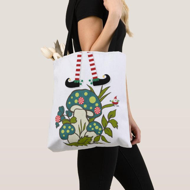 Elf God jul Kvinnors Tote bags Tygkasse (Närbild)