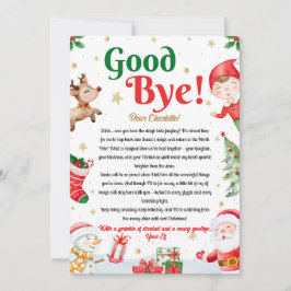 Elf Goodbye Letter Goodbye from Elf Christmas Inbjudningar