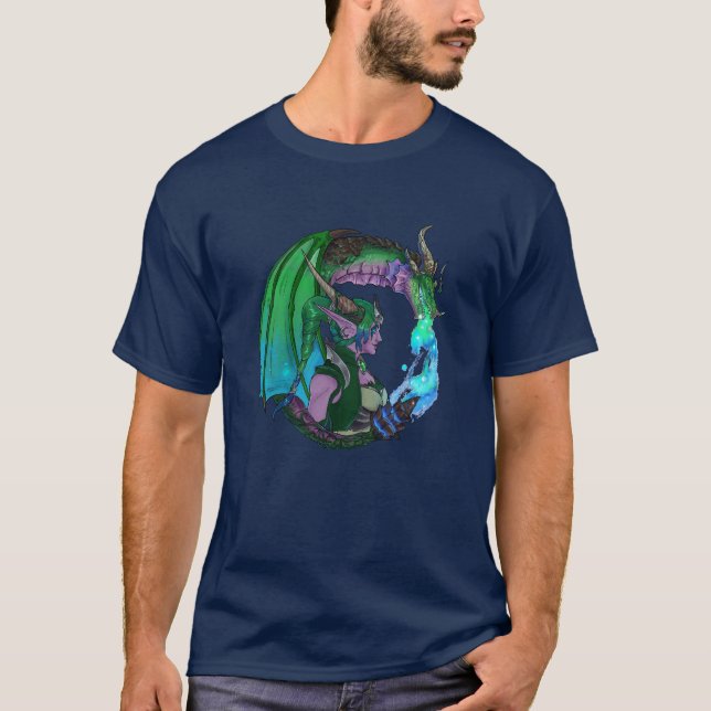 Elf Grönt Dragon T Shirt (Framsida)
