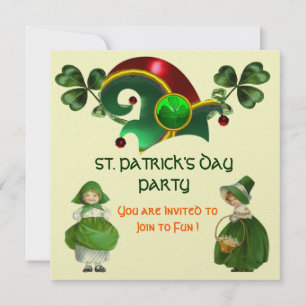 ELF-HAT MED SHAMROCKS ST. PATRICK'S DAY FEST INBJUDNINGAR